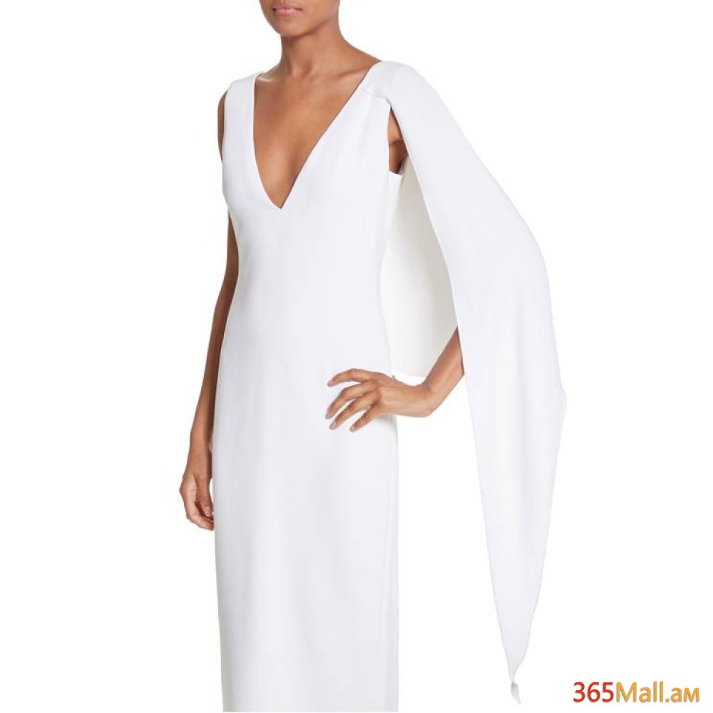 Սպիտակ, ասիմետրիկ տոնական զգեստ