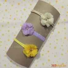 Մանկական աքսեսուարներ՝ գլխակապերի հավաքածու սպիտակ, մանուշակագույն, դեղին ծաղիկներով