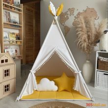 Էկո տնակ վիգվամ՝  դեղին/ սպիտակ