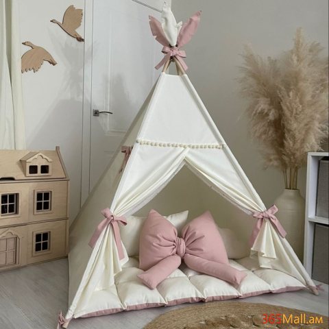 Էկո տնակ վիգվամ՝ վարդագույն/ կաթնագույն