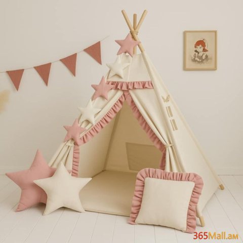 Էկո տնակ վիգվամ՝ կաթնագույն/ վարդագույն