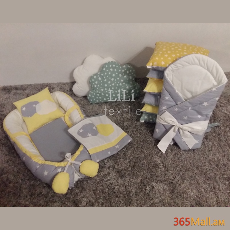 Մանկական անկողնային հավաքածու` անկողին, բորտեր, բոժոժ և դուրսգրման ծրար-վերմակ