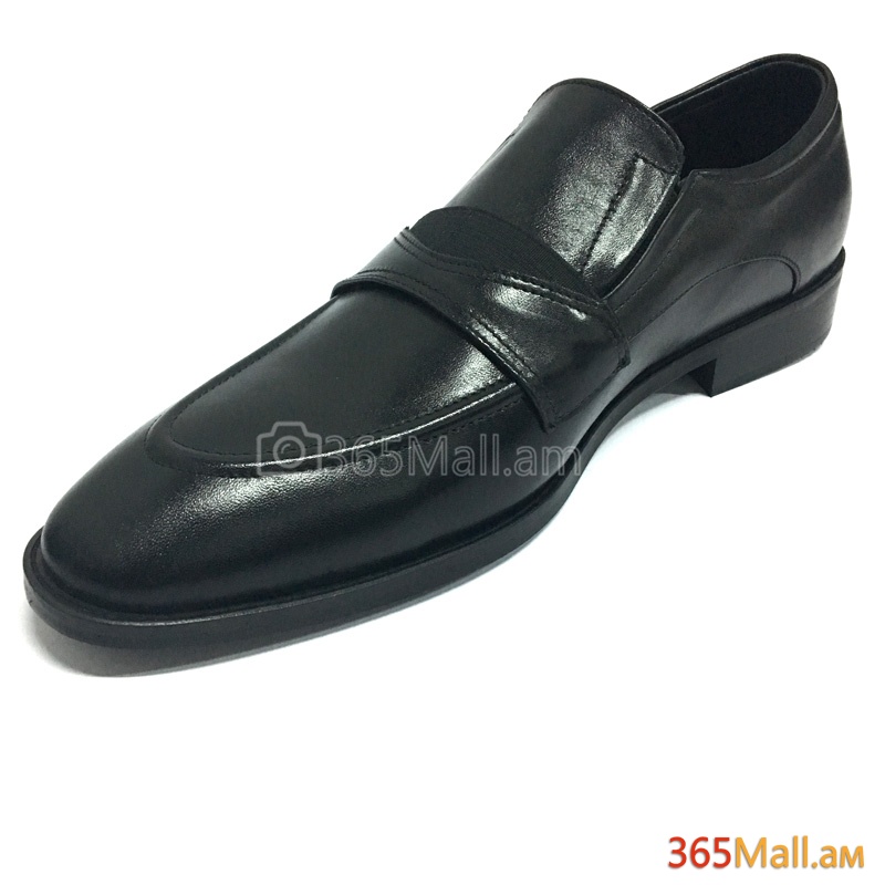 Տղամարդու դասական  կոշիկ բնական կաշվից, սև, դիմային հատվածի կտրվածքով