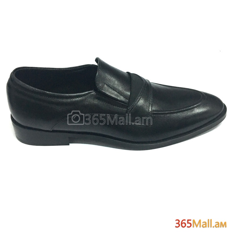 Տղամարդու դասական  կոշիկ բնական կաշվից, սև, դիմային հատվածի կտրվածքով