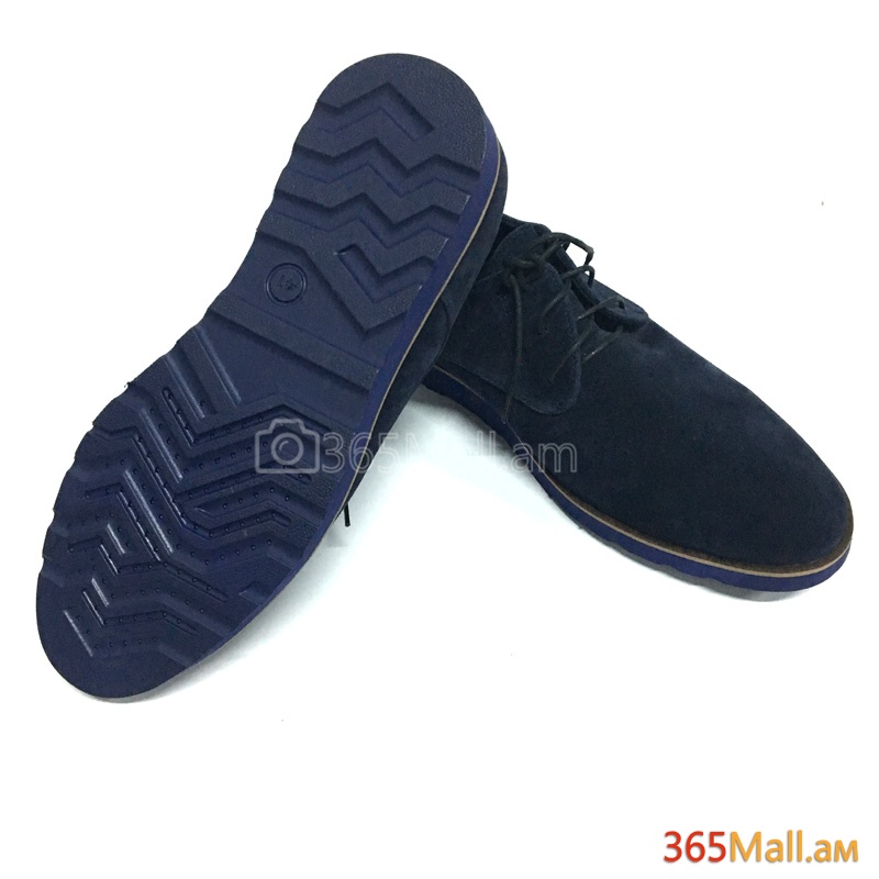 Կիսասպորտային տղամարդու կոշիկ՝ բնական մուգ կապույտ զամշից, ջրադիմացկուն
