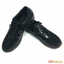 Սև գույնի տղամարդու սպորտային  կոշիկ բնական զամշ-կաշի համադրությամբ
