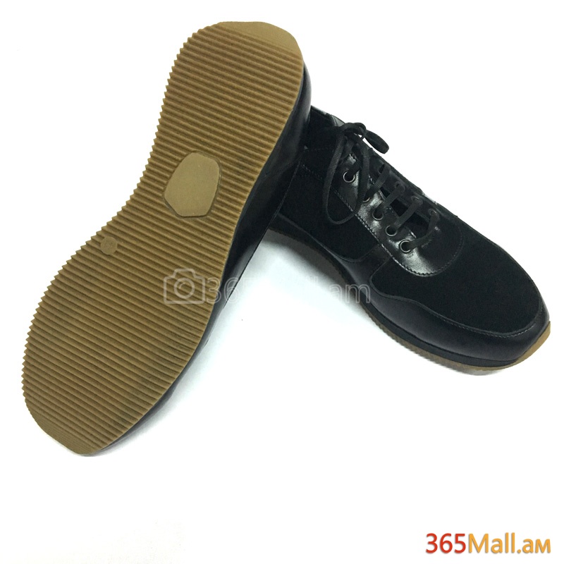 Սև գույնի տղամարդու սպորտային  կոշիկ բնական զամշ-կաշի համադրությամբ
