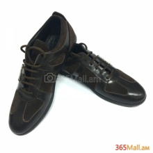 Մուգ շականակագույն բնական զամշից և կաշվից  գեղեցիկ սպորտային  կոշիկ