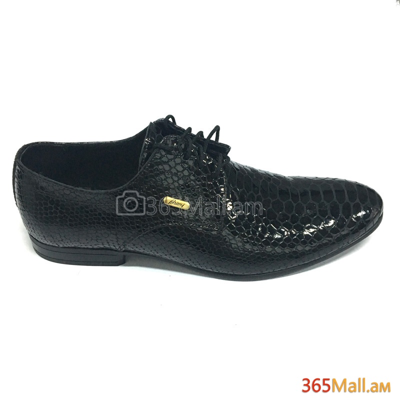 Օրիգինալ նախշերով, սև , բնական կաշվից տղամարդու դասական կոշիկ