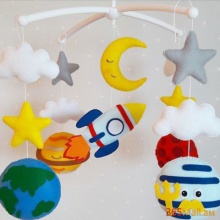 Մանկական օրորոցային մոբիլ<<Տիեզերք>>,աստղ,լուսին,մոլորակ,տիեզերանավ