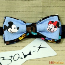 Թիթեռ-փողկապ կապույտ գործվածքով , Mickey  և Mini mouse-ների պատկերով