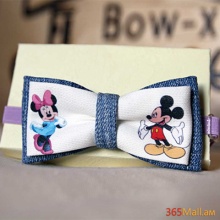 Թիթեռ-փողկապ կապույտ,սպիտակ գործվածքով , Mickey  և Mini mouse-ների պատկերով