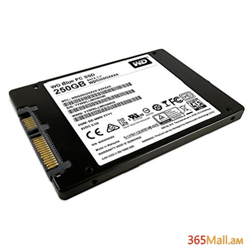 SSD կուտակիչ - 250GB SSD WD BLUE  2.5 BOX, Sata 6GB/s, 545MB/s Read, 525MB/s write