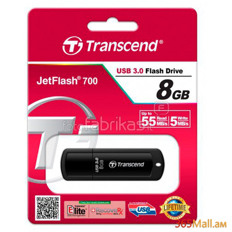 Կրիչ,Flash 8GB,Transcend/USB 3.0/Black