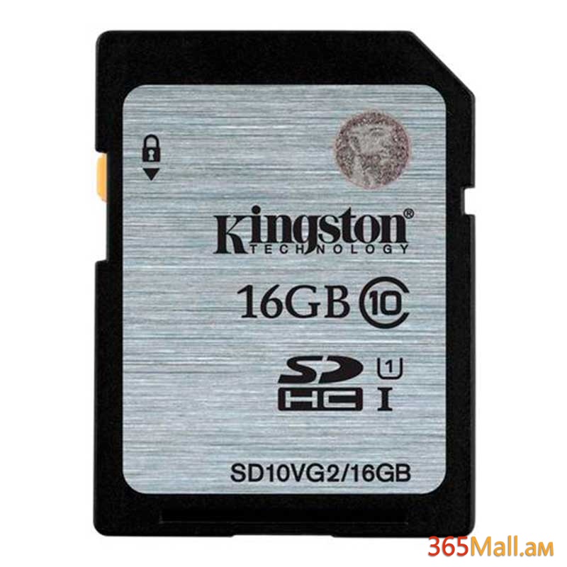 Հիշողության քարտ ,SDHC 16GB,Kingston HC I/16GB/Class10/SD10VG2/Read:45MB/s