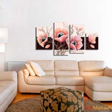 Կտավի վրա տպագրված մոդուլային նկար՝ վարդագույն կակաչներ