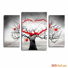 Կտավի վրա տպագրված մոդուլային նկար՝ կարմիրև սև ճյուղերով ծառ