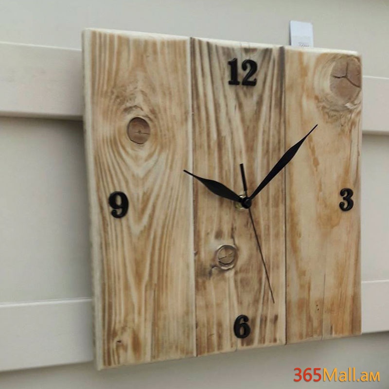 Դեկորատիվ պատի ժամացույց պատրաստված փայտից