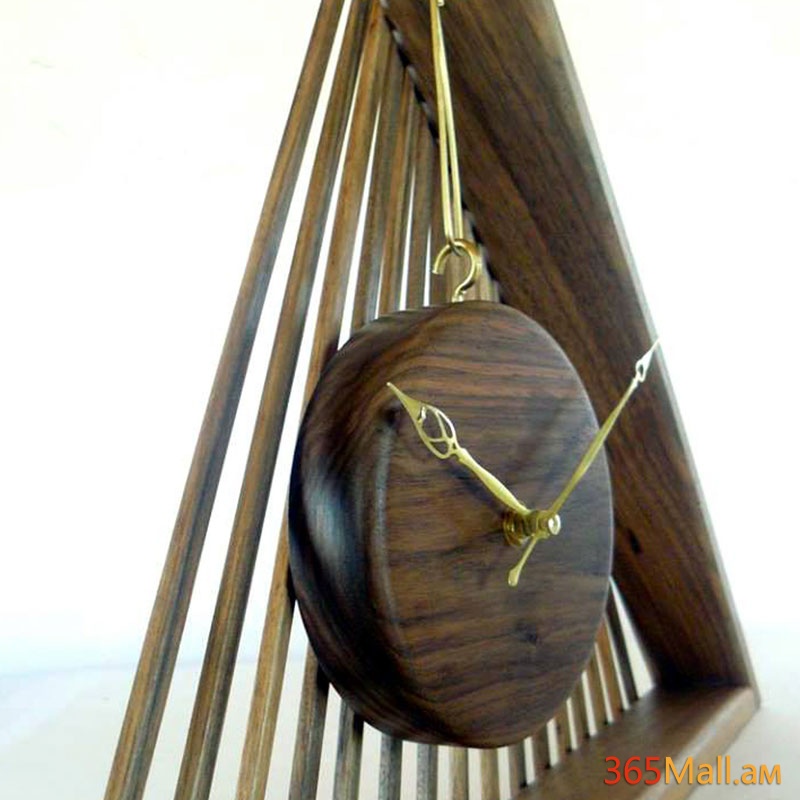 Դեկորատիվ սեղանի ժամացույց պատրաստված ընկուզենու փայտից