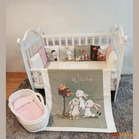 Նապաստակով անկողնային հավաքածու( բարձեր + սպիտակեղեն]