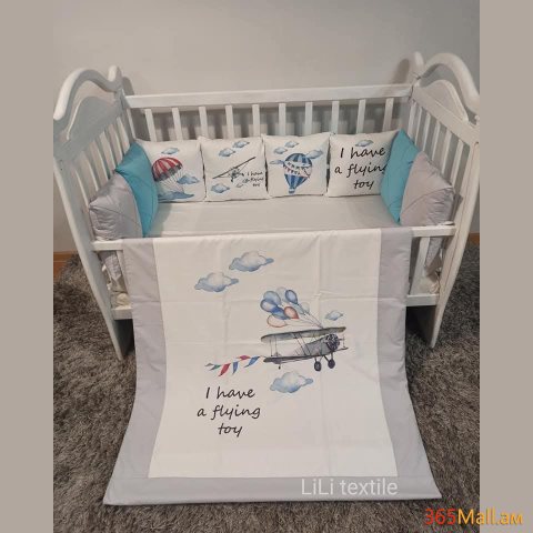 Ինքնաթիռով անկողնային հավաքածու( բարձեր + սպիտակեղեն]