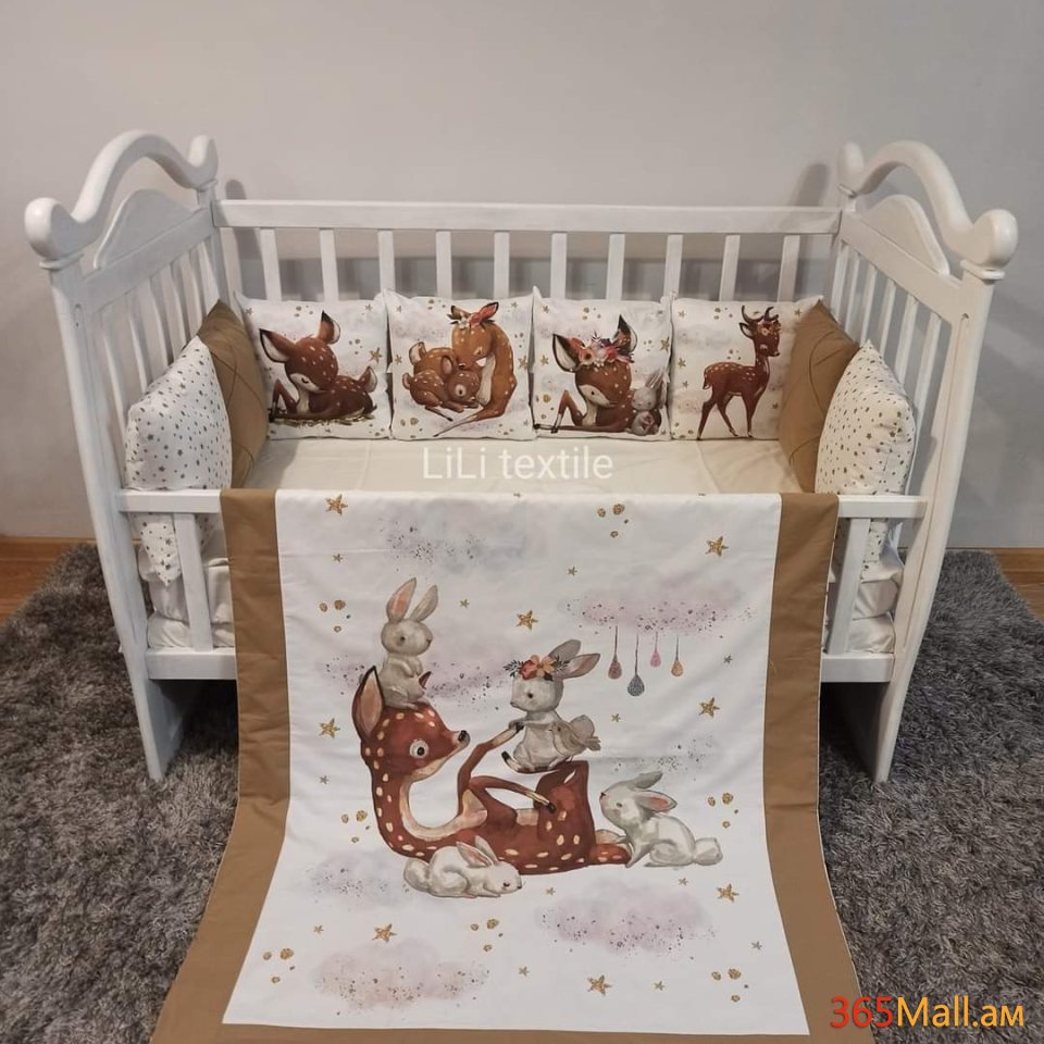 Եղնիկով անկողնային հավաքածու( բարձեր + սպիտակեղեն]