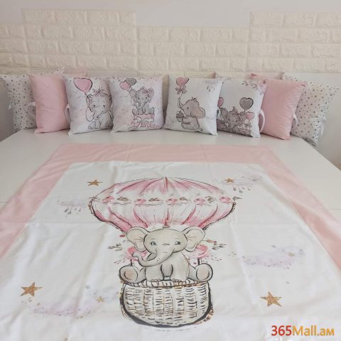 Փղիկով անկողնային հավաքածու( բարձեր + սպիտակեղեն]