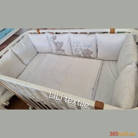 Գործվացքային անկողնային հավաքածու( բարձեր + սպիտակեղեն)