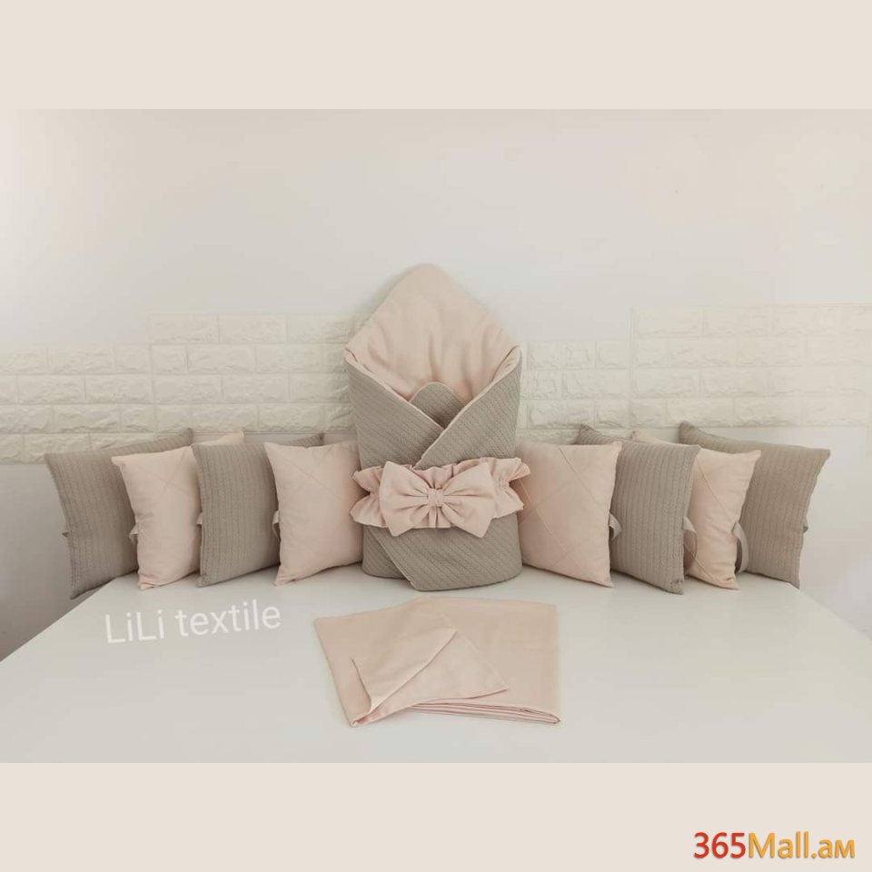 Գործվացքային անկողնային հավաքածու( բարձեր + դուրսգրման ծրար + սավան)