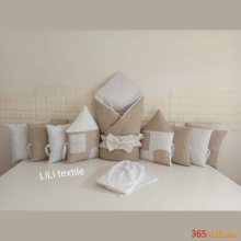 Գործվացքային անկողնային հավաքածու( բարձեր + դուրսգրման ծրար + սավան)