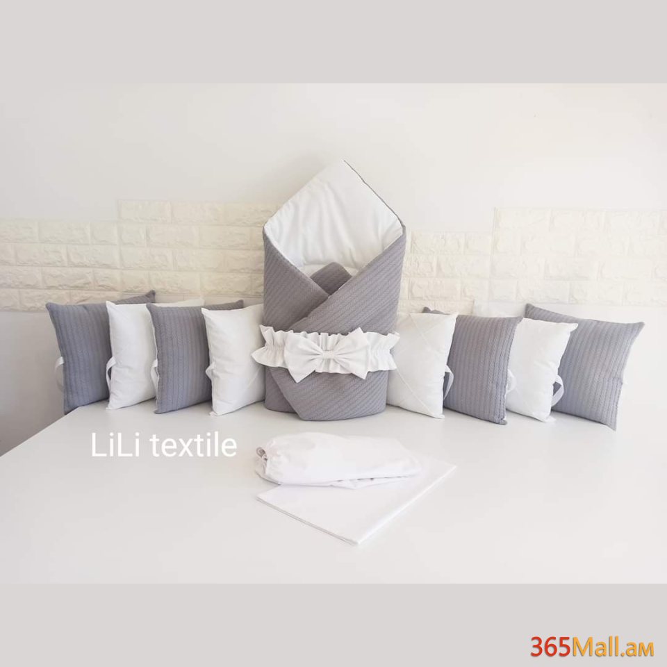 Գործվացքային անկողնային հավաքածու( բարձեր + դուրսգրման ծրար + սավան)