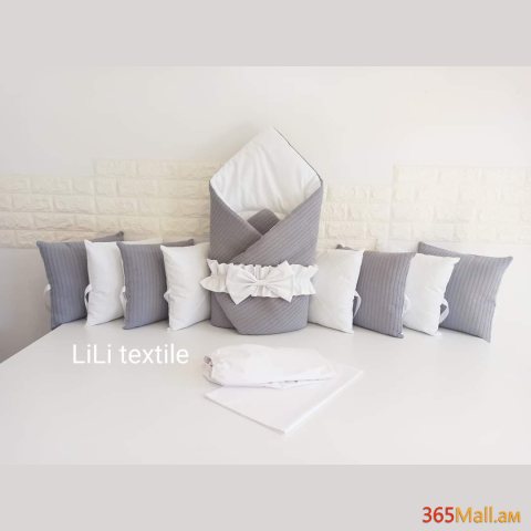 Գործվացքային անկողնային հավաքածու( բարձեր + դուրսգրման ծրար + սավան)