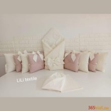 Գործվացքային անկողնային հավաքածու( բարձեր + դուրսգրման ծրար + սավան)