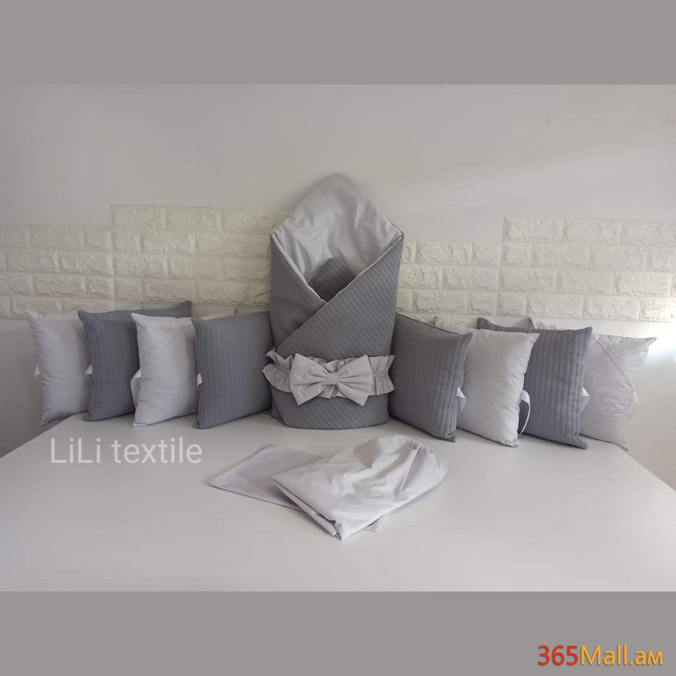 Գործվացքային անկողնային հավաքածու( բարձեր + դուրսգրման ծրար + սավան)