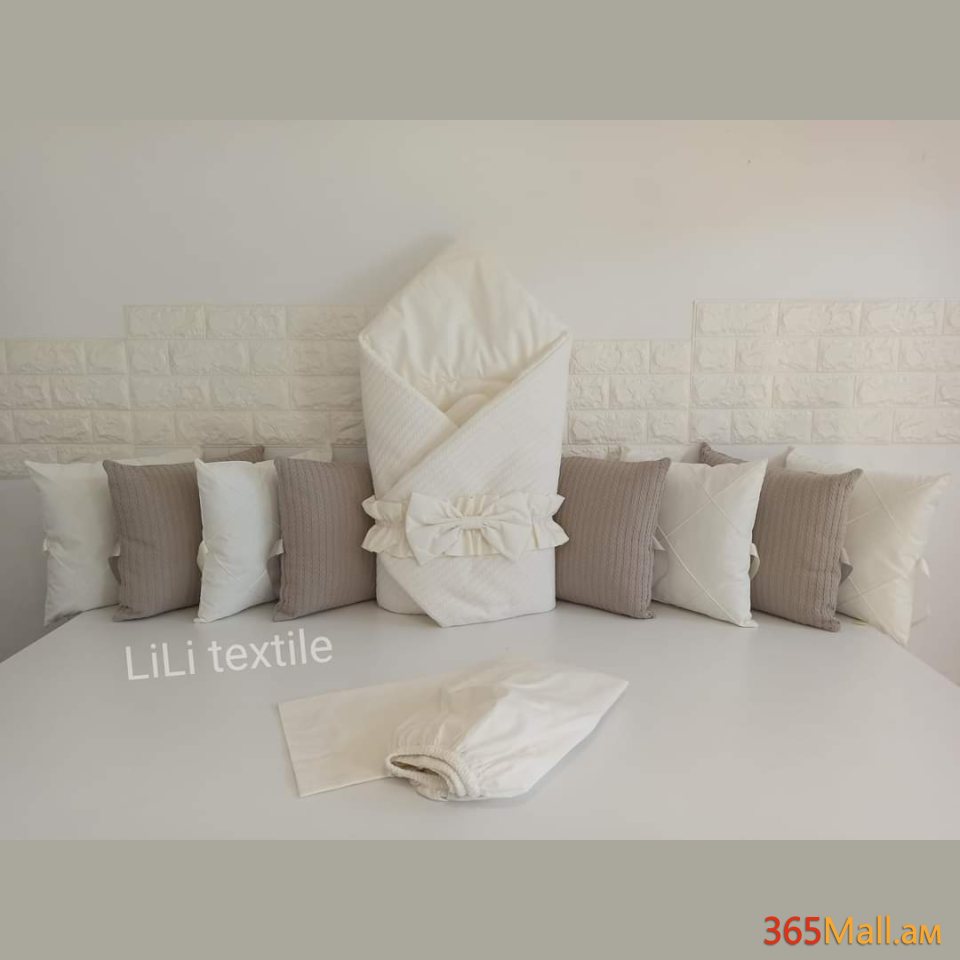 Գործվացքային անկողնային հավաքածու( բարձեր + դուրսգրման ծրար + սավան)