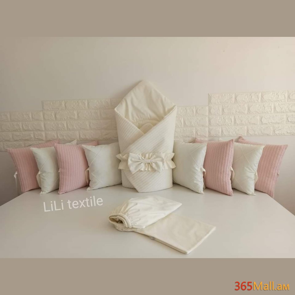 Գործվացքային անկողնային հավաքածու( բարձեր + դուրսգրման ծրար + սավան)