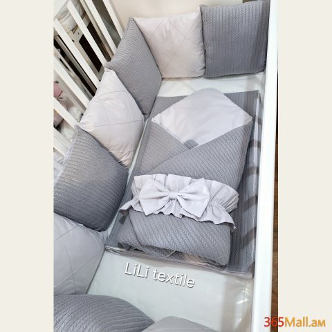 Գործվացքային անկողնային հավաքածու( բարձեր + դուրսգրման ծրար + սավան)