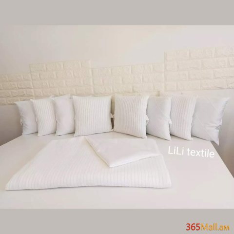 Գործվացքային անկողնային հավաքածու( բարձեր + վերմակ + սավան)