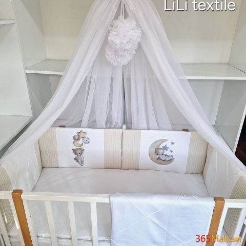 Գործվացքային անկողնային հավաքածու( 4 բորտ + ծրար+ սավան)