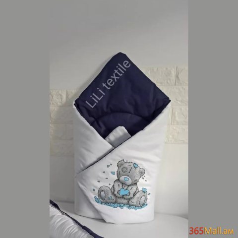 Դուրսգրման ծրար - սատին, արջուկ Թեդի կապույտ