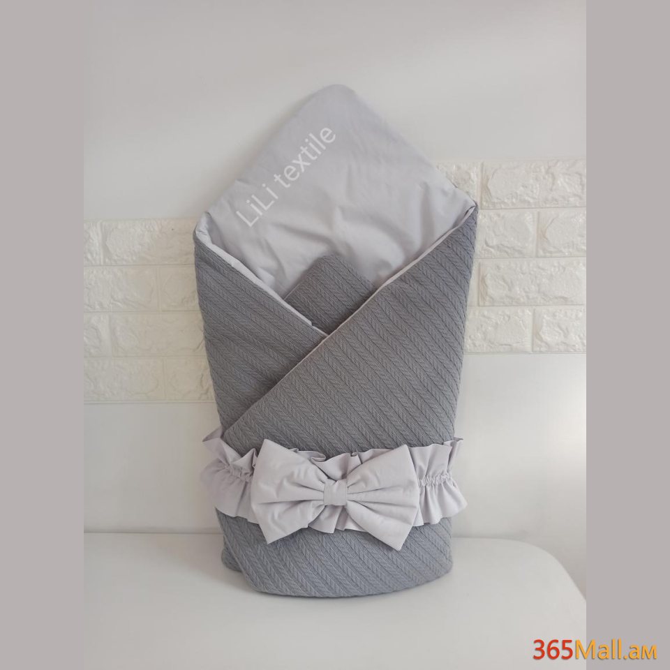 Դուրսգրման ծրար - սատին/գործվացք մոխրագույն