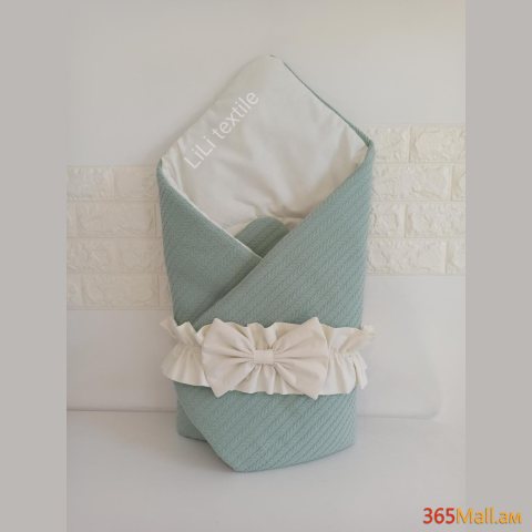 Դուրսգրման ծրար - սատին/գործվացք փիրուզագույն