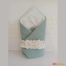 Դուրսգրման ծրար - սատին/գործվացք փիրուզագույն