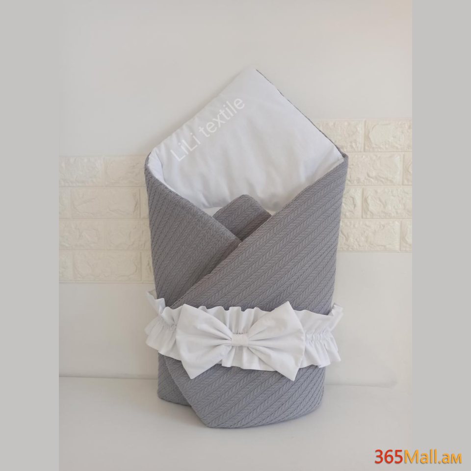 Դուրսգրման ծրար - սատին/գործվացք մոխրագույն