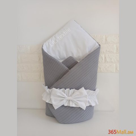 Դուրսգրման ծրար - սատին/գործվացք մոխրագույն