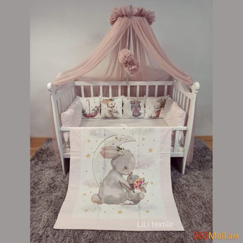 Օրորոցի քող + ձող վարդագույն